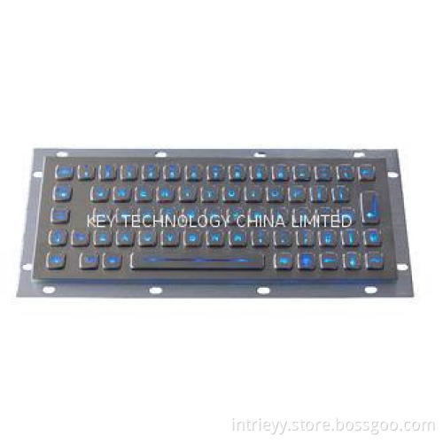 64 keys rear panel mounting illuminated USB keyboard with l